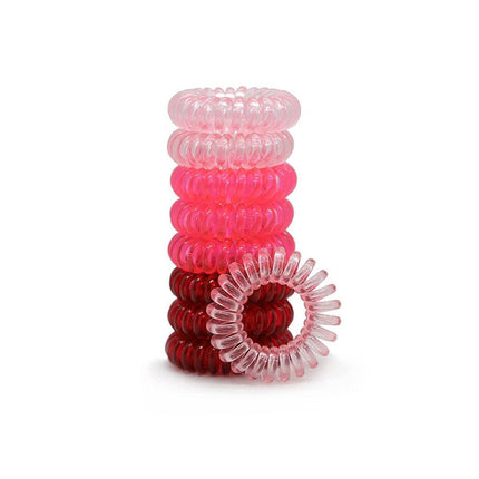 Women Telephone Wire Rubber Bands Stretchy Non-mark Coil Ropes Solid Hair Ties