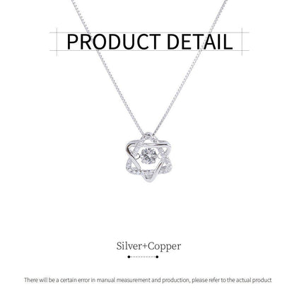 Luxury Six-Pointed Star Necklace for Women Beating Heart Clavicle Chain Girls