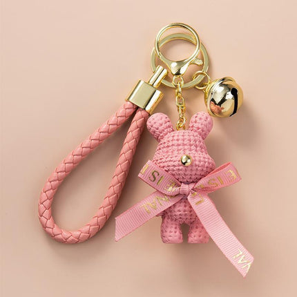 Rabbit/Bear Doll Accessories Car Key Ring Keyring Ornaments Bear Keychain - Aimall
