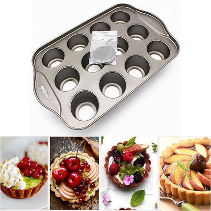 12 Cups Individual Mini Cheesecake Cake Pan Tin Loose Base Cheese Cake Mould Pan - Aimall