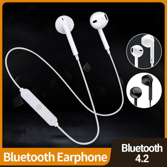 Black White Sweatproof Wireless Bluetooth Earphones Headphones Sport Gym - Aimall