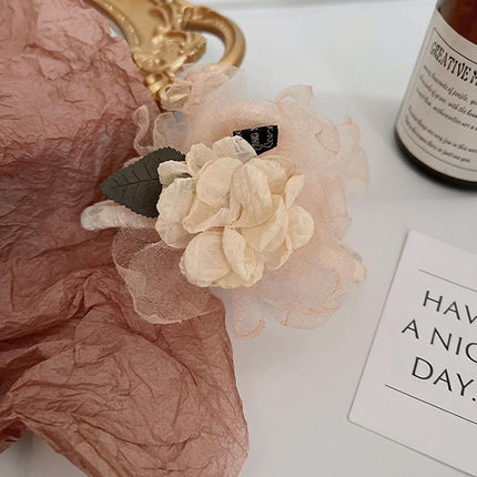 Flower Tulle Hair Clips Large Hair Pins Hairgrips Claw Clips for Hair Women - Aimall