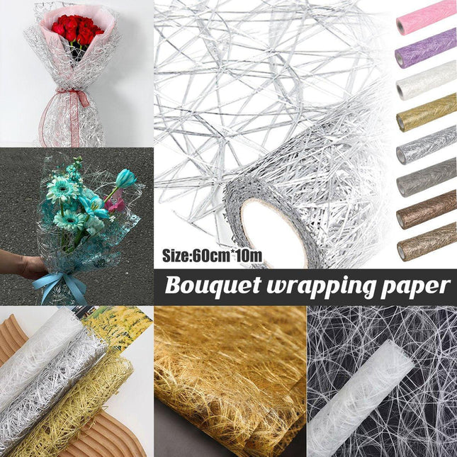 Solid Color Raffia Flower Wrapping Paper Decorative Floral Gift Packaging