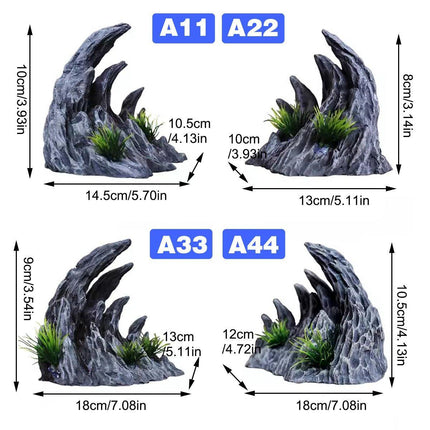 Aquarium Resin Dragon Stone Rock Decorative Ornaments Fish Tank Landscape