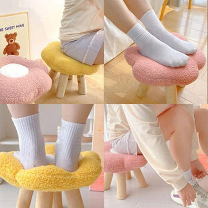 Small Flower Short Stool for Entryway or Living Room Shoe Bench or Footrest