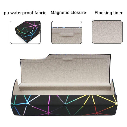 2PCS Lattice Pattern Glasses Case with Snap Closure and Anti-pressure Design