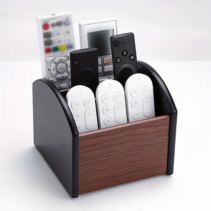 Rotatable Wooden Desktop Storage Box Organizer Creative Office Business Gift