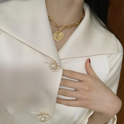 Chain Vintage OT Clasp Necklace Elegant Jewelry for Women Fashion Necklace