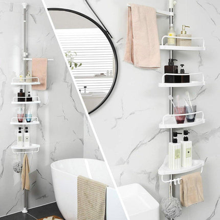 Retractable Tripod Bathroom Storage Shelf Perforation Free Floor Organizer Shelf