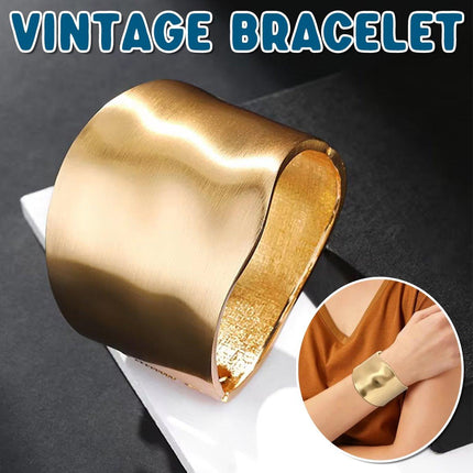 Wide Edge Exaggerated Bangle Fashion Bracelet Vintage Style Premium Jewellery
