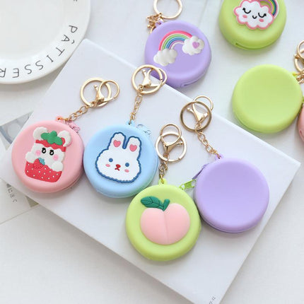 Bag Charm Coin Purse Keychain Zipper Change Purse Key Ring Purse With Keychain - Aimall