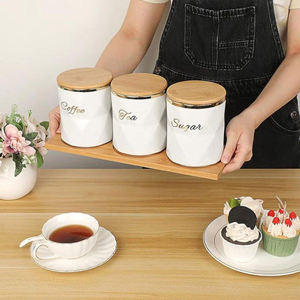 Ceramic Sealed Storage Jar Kitchen Spice Coffee Tea Container Airtight Canister
