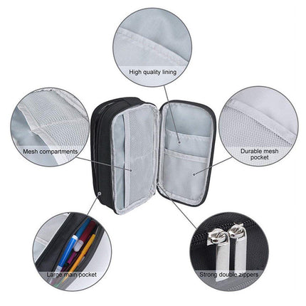 2pcs Large Capacity Multifunctional Pencil Case Storage Bag for School Office