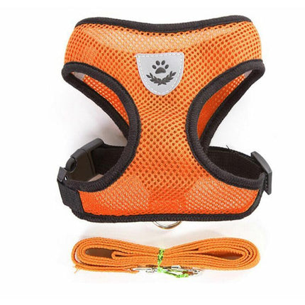 M Size Pet Dog Cat Puppy Soft Leash VEST Mesh Breathe Adjustable Harness Braces Clothes - Aimall