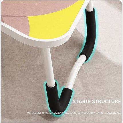 Laptop Bed Table Foldable Lap Standing Desk with Cup Slot for Indoor Picnic Tray