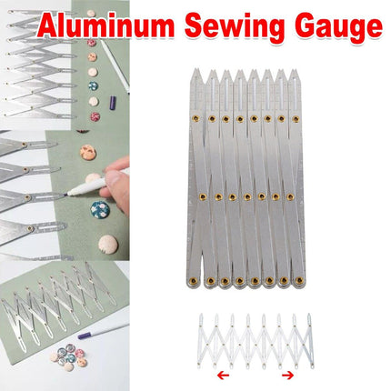 Equidistant Ruler DIY Tools Open Hole Punching Aluminum Seam Gauge for Crafts