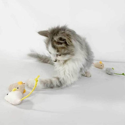 Interactive Plush Catnip Mouse Toy Durable Scratch-Resistant Fun Kitten Play Toy