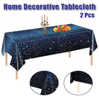 2PCS Starry Night Galaxy Theme Disposable Tablecloth Set Star Party Decor