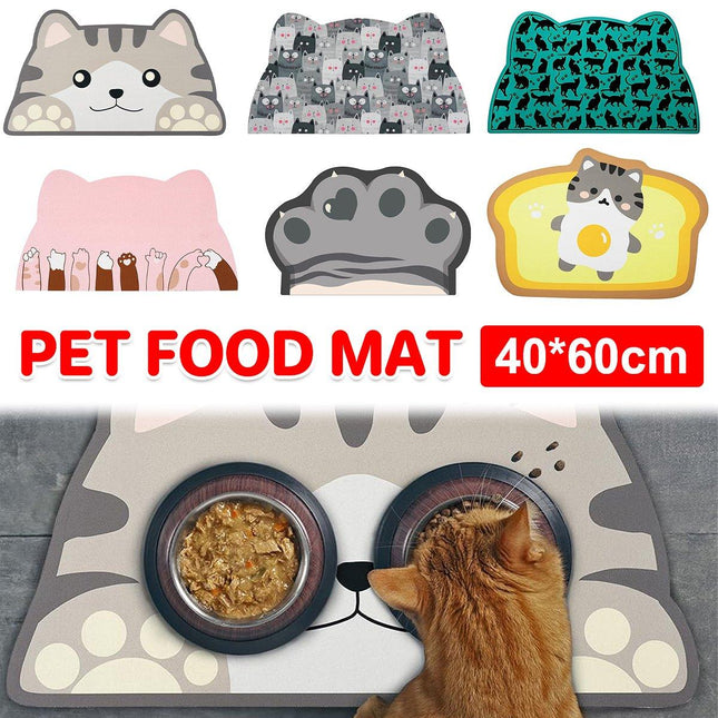 Cartoon Pet Diatomite Floor Mat Non Slip Cat and Dog Feeding Mat for Food Water