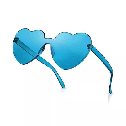 Love Heart Shape Sunglasses Fun Dress Party Festival Glasses Candy Colour - Aimall