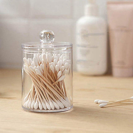 4PCS Transparent Cotton Swabs Makeup Remover Pad Storage Box Household Organizer