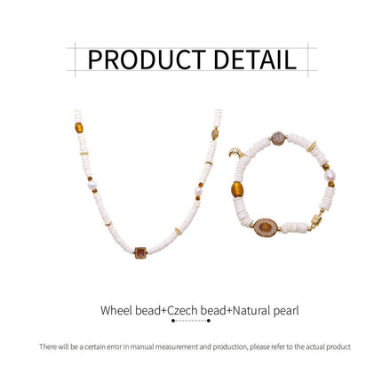 Pepe Wheel Pearl Necklace And Bracelet Set Elegant Jewelry For Women Fashion
