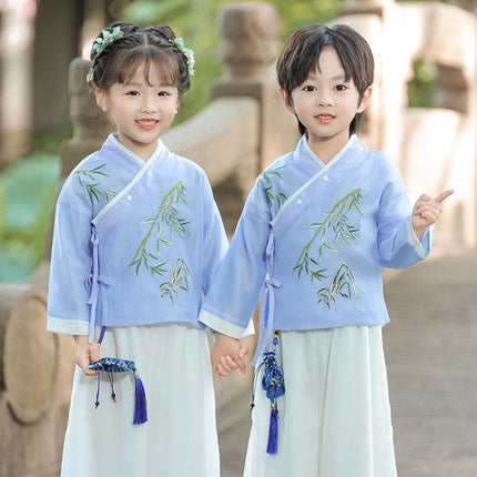 Hanfu Spring Autumn Costume Set for Boys and Girls Chinese Traditional Outfit