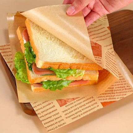 200PCS Vintage Newspaper Print Kraft Paper Bags Eco-Friendly Food Packaging