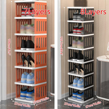 7/8 Tier Shoe Rack Multi Layer Foldable Plastic Home Doorway Storage Organizer