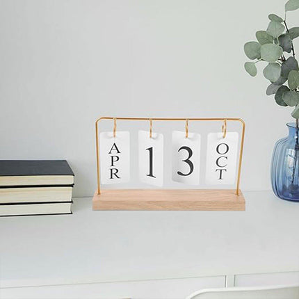 Wooden Desk Calendar Creative Desktop Calendar Ornament Home Office Decor Craft