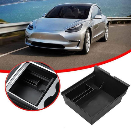 Centre Console Organizer Tray Armrest Storage Box Drawer for Tesla Model 3 - Aimall