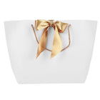 50 PCS Goodie Tote Bow Tie Shopping Paper Sacks Resuable Paper Clothing Bag 19*9*20cm - Aimall