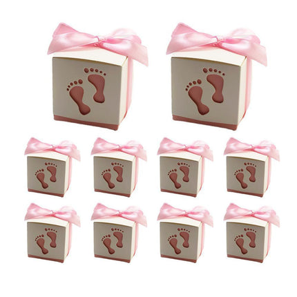 50X Shower Party Bomboniere Box 6x6x6cm with Ribbon for Birthday and Celebration Use