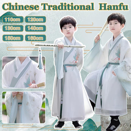 Chinese Traditional Dress Hanfu Kids Ancient Festival Clothing Set for Boys Girl - Aimall