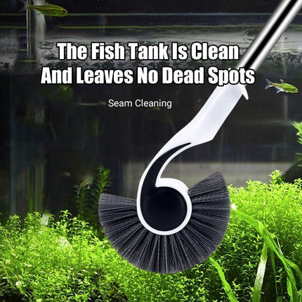Fish Tank Cleaning Tool Long Handle Algae Removal Conch Brush Seahorse Cleaner