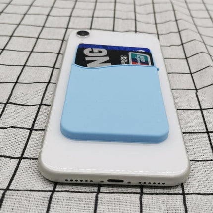 Silicone Mobile Phone Back Double Layers Card Holder Wallet 3M Stick On Adhesive - Aimall