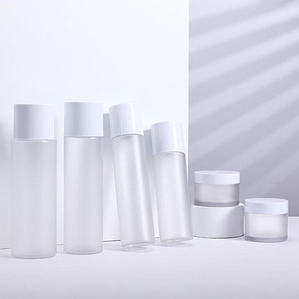 10pcs Frosted Transparent Dispenser Bottle Lotion Skincare Plastic Bottles Set