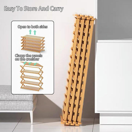 6 Tier Folding Shoe Rack Home Shoe Storage Organizer Space Saving for Shoes