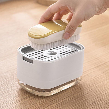 2in1 Soap Dispenser Pump Sponge Holder Countertop Dishwashing Liquid Container - Aimall