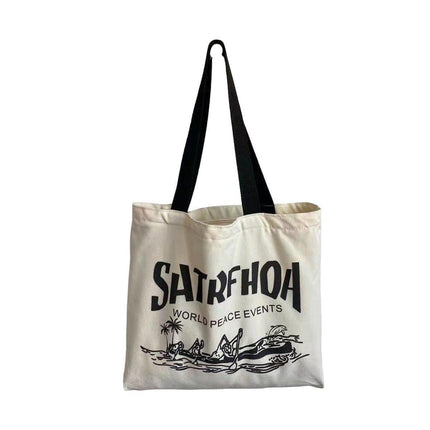 Canvas Shoulder Bag for Women Student Fashion All in One Shopping Tote Handbag