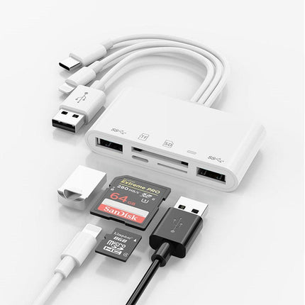 5-in-1 Multi Card Reader USB Adapter for SD Micro SD TF Memory Card Fast Transfer