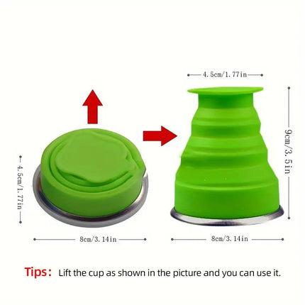 6PCS Portable Silicone Folding Travel Cups 200ml with Lid for Outdoor Camping