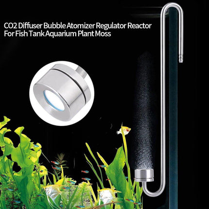 Stainless Steel Aquarium CO2 Diffuser Carbon Dioxide Atomizer Grass Tank Bubbler