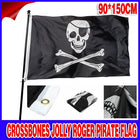 Skull and Crossbones Jolly Roger Pirate Flag Outdoor Banner 90x150cm Crossed - Aimall