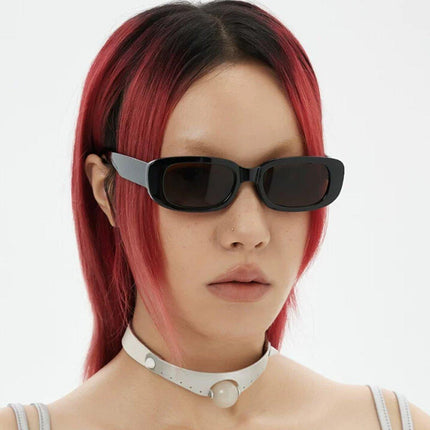 Unisex Fashion Small Frame Sunglasses Colorful Rectangle Glasses Shades Goggles - Aimall