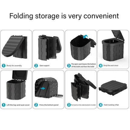 Portable Folding Car Toilet with Lid Self-Driving Outdoor Travel 20L Storage Bag