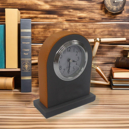 Classic Hotel Alarm Clock Quartz Movement Faux Leather Design with Clear Display