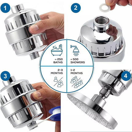20 Stage Shower Filter Chlorine Removal System For Hard Water Bathroom Filter