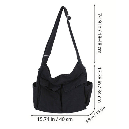 Vintage Tooling Style Large Capacity Canvas Shoulder Crossbody Bag Casual