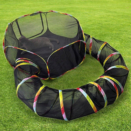 Collapsible Cat Tunnel Interactive Drill Bucket Fun Pet Toy for Cats Indoor Play